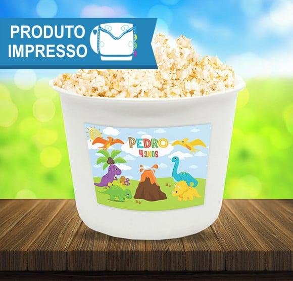 Adesivo para Balde Pipoca Dinossauro
