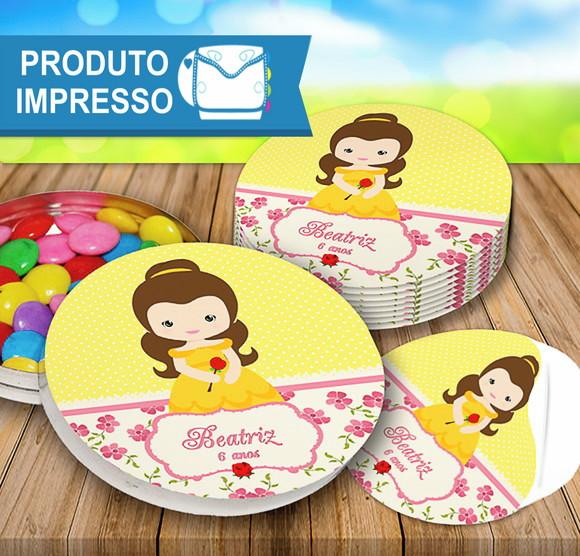 Adesivo para Latinha Bela e a Fera Cute