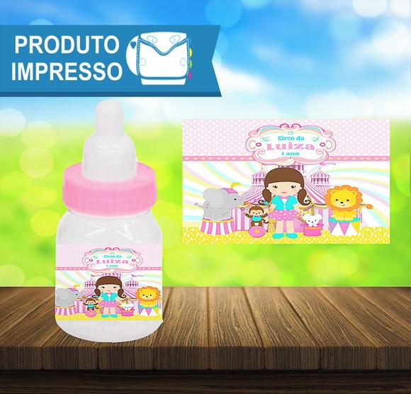 Adesivo para Mini Mamadeira Circo Menina Rosa