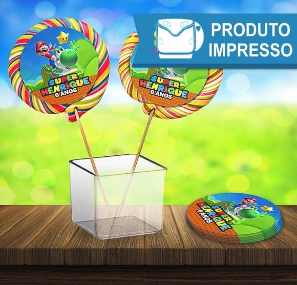 Adesivo para Pirulito Super Mário
