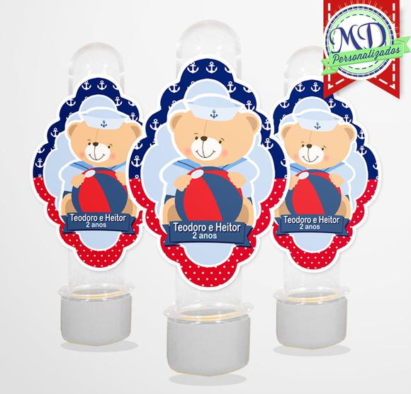 Adesivo para Tubete Urso Marinheiro