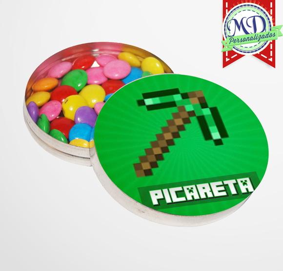 Adesivo Redondo Latinha Minecraft