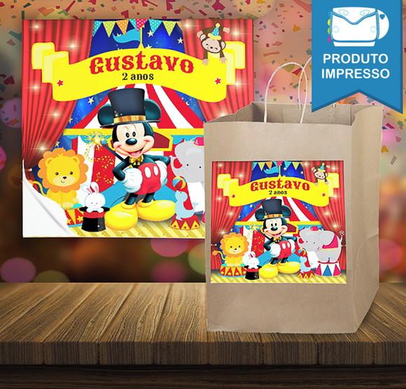 Adesivo Sacola Kraft Mickey Circo