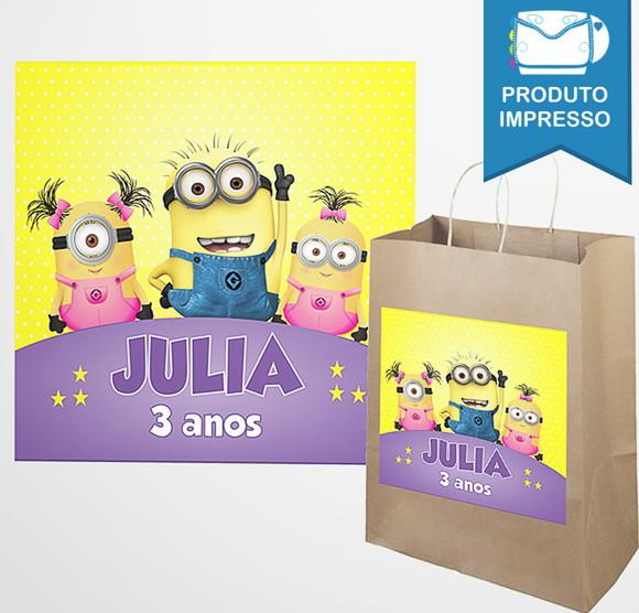 Adesivo Sacolinha Minions Menina