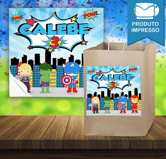 Adesivo Sacolinha Vingadores Cute