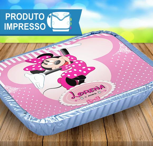 Adesivo Tampa Marmitinha Minnie Rosa