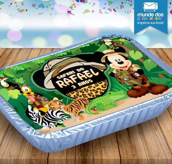 Adesivo Tampa Marmitinha Mickey Safari