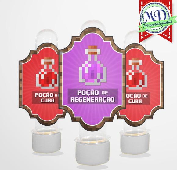 Adesivo Tubete Minecraft Poções