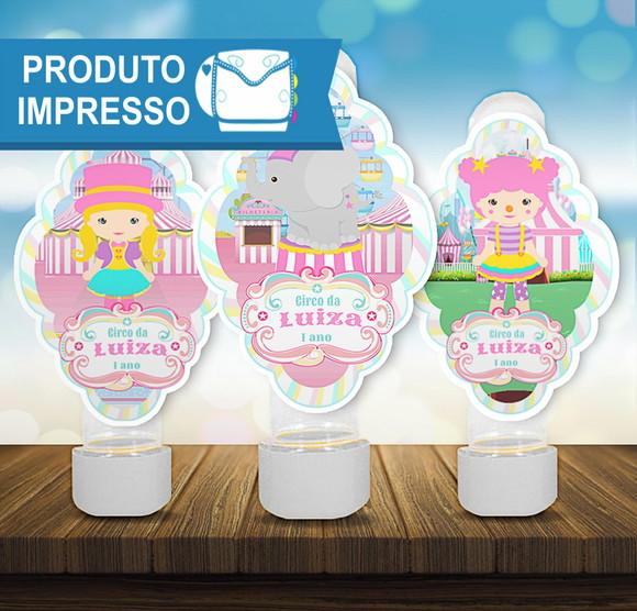 Adesivo Tubete Circo Menina Rosa
