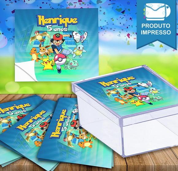 Adesivos Caixa Acrílica Pokemon