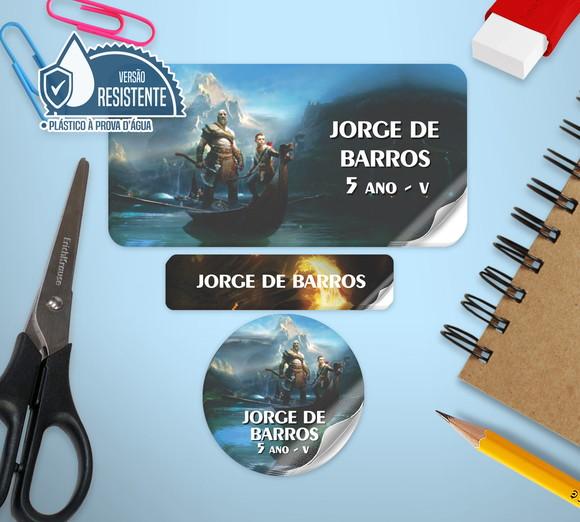 Etiqueta escolar God Of war 120 unid. VINIL