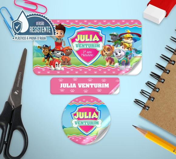 Etiqueta escolar Patrulha canina Menina 120 unid