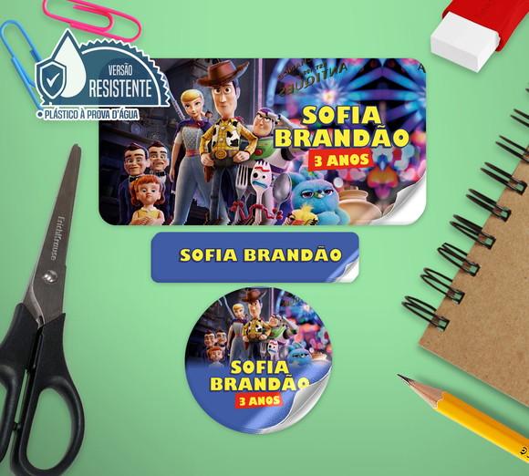 Etiqueta Escolar Toy Story3 120 Unid Plastico Adesivo