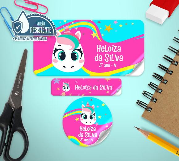 Etiqueta Escolar Unicórnio Puket 120 Unid. Vinil