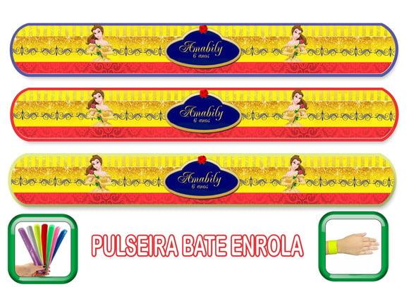 Pulseira Bate Enrola Personalizada a Bela e a Fera Mod01