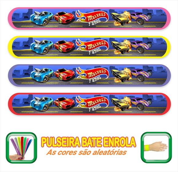 Pulseira Bate Enrola Personalizada a Hot Wheels Azul