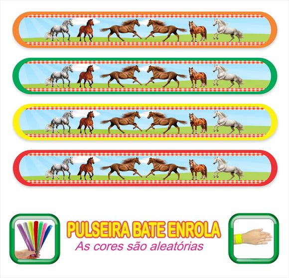 Pulseira Bate Enrola Personalizada Cavalo - Mod 01