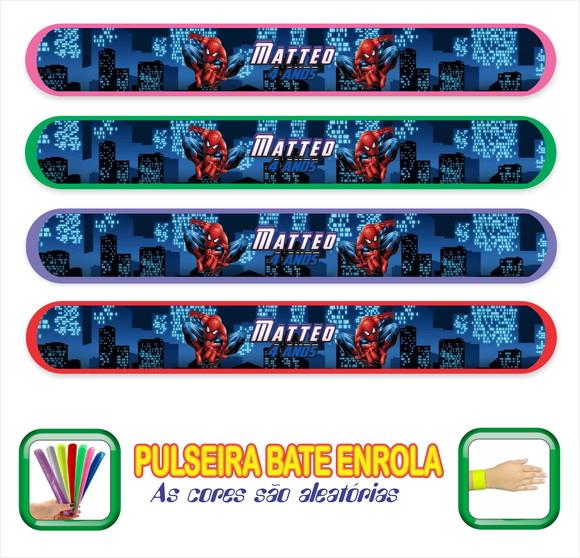 Pulseira Bate Enrola Personalizada Homem Aranha D2
