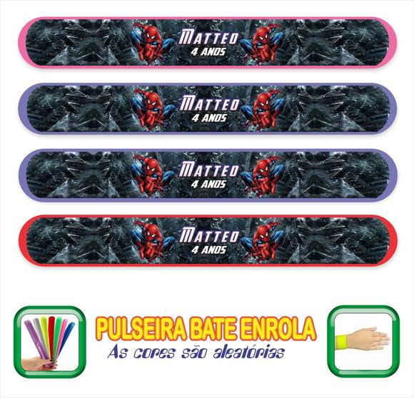 Pulseira Bate Enrola Personalizada Homem Aranha D3