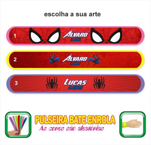 Pulseira Bate Enrola Personalizada Homem Aranha Mod02
