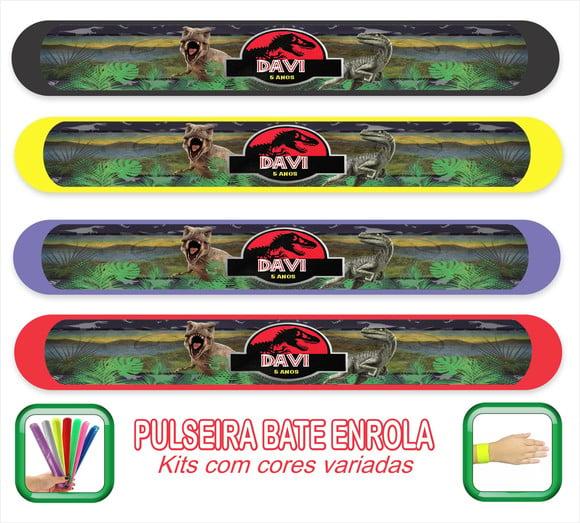 Pulseira Bate Enrola Personalizada Jurassic Park Mod01