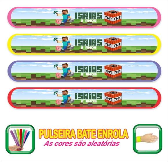 Pulseira Bate Enrola Personalizada Minecraft Mod-03