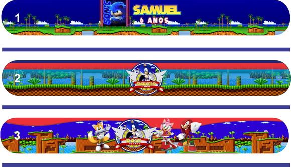 Pulseira Bate Enrola Personalizada Sonic Mod02