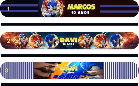 Pulseira Bate Enrola Personalizada Sonic Mod02