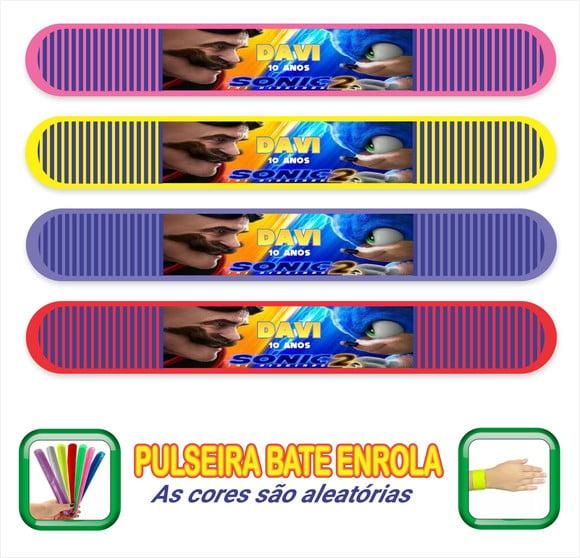 Pulseira Bate Enrola Personalizada Sonic Mod02