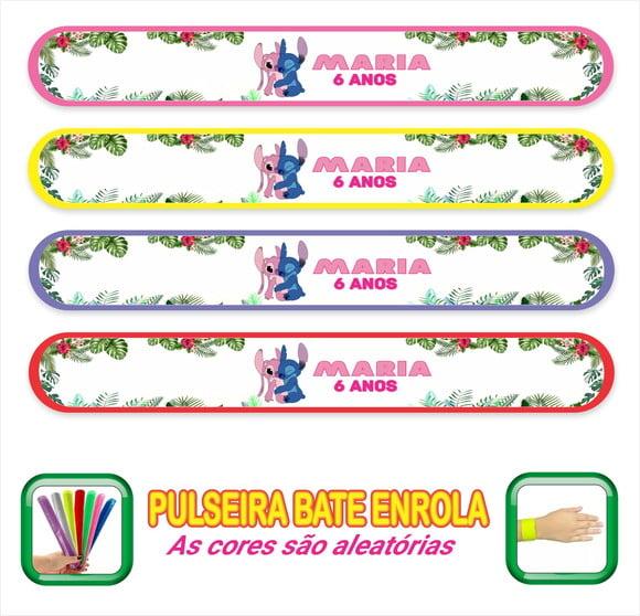 Pulseira Bate Enrola Personalizada Stick e Angel Mod01