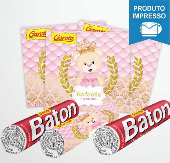 Rótulo Adesivo Baton Ursinha Princesa