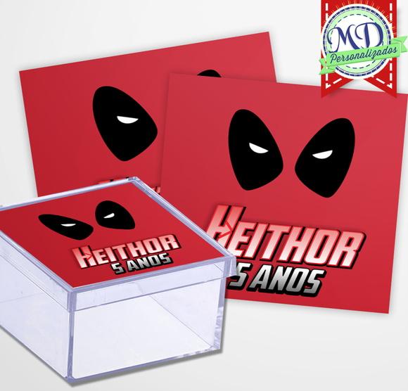 Rótulo Adesivo Caixa Deadpool
