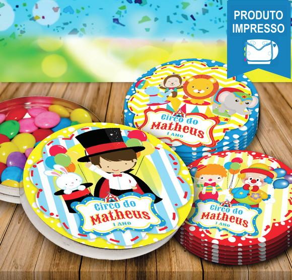 Rótulo Adesivo Latinha Circo Colorido