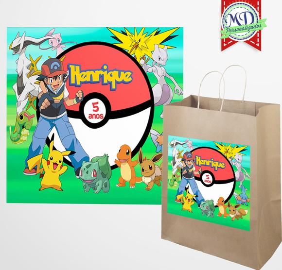 Rótulo Adesivo Sacola Pokémon