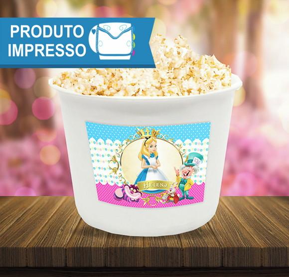 Rotulo Balde de Pipoca Alice