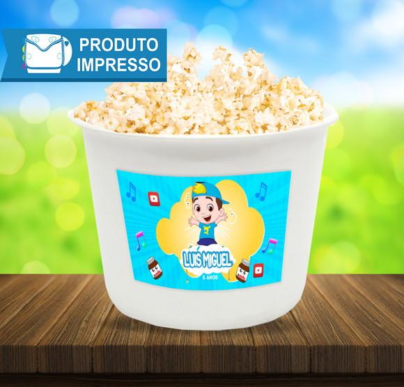 Rótulo Balde de Pipoca Luccas Neto