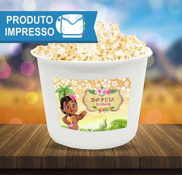 Rótulo Balde de Pipoca Moana Baby