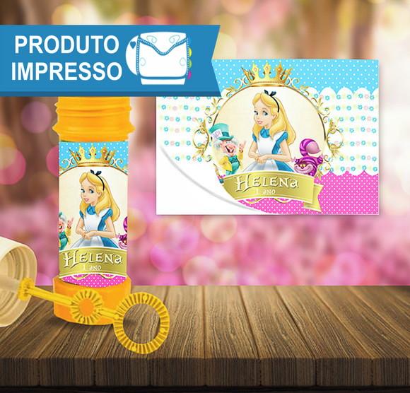 Rótulo Bolha de Sabão Alice no País das Maravilhas
