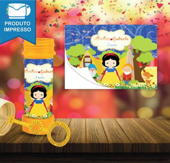 Rótulo Bolha de Sabão Branca de Neve Cute
