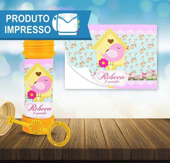 Rótulo Bolha de Sabão Passarinhos