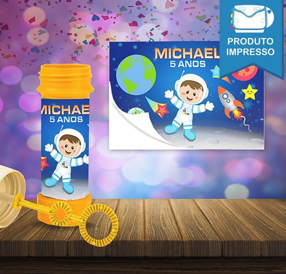 Rótulo Bolinha de Sabão Astronauta