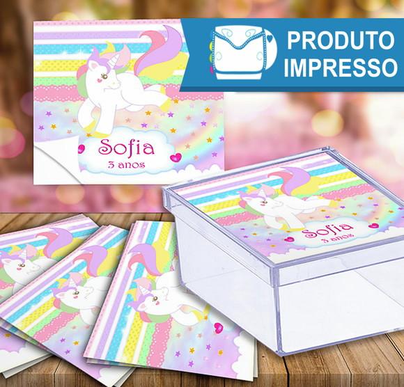 Rótulo Caixinha Unicornio