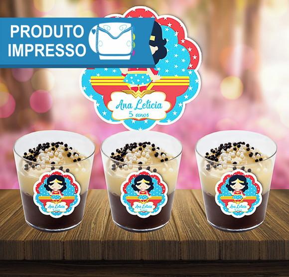 Rótulo Copinho Mulher Maravilha Cute