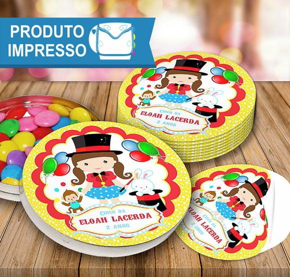 Rótulo Latinha Circo Menina