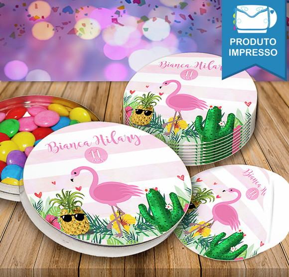 Rótulo Latinha Flamingo