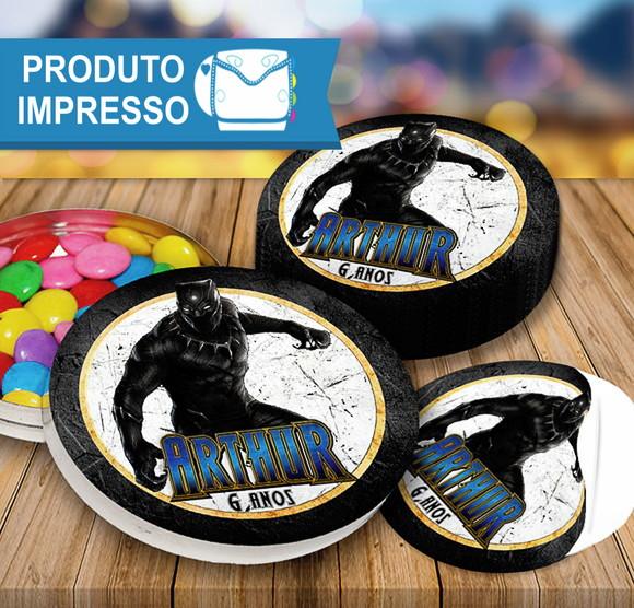 Rótulo Latinha Personalizado Pantera Negra