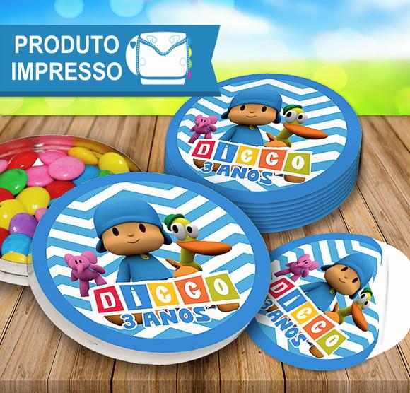Rotulo Latinha Pocoyo Redondo para LatinhaNº01