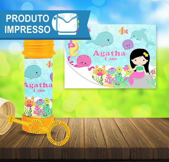 Rótulo para Bolha de Sabão da Sereia Cute