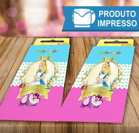 Rótulo Para Giz de Cera Alice no País das Maravilhas