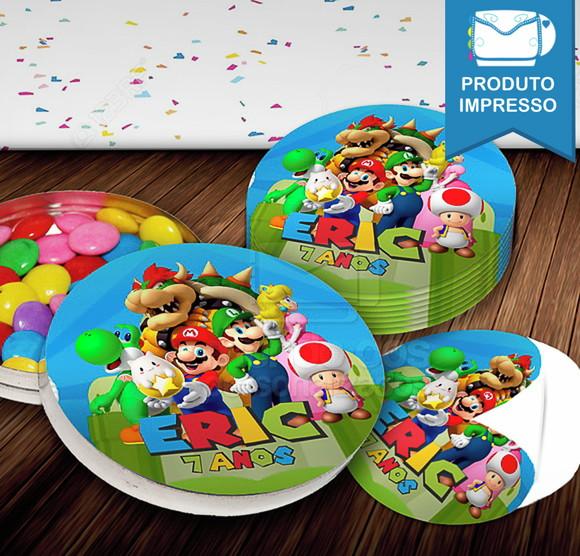 Rotulo para Latinha Super Mario